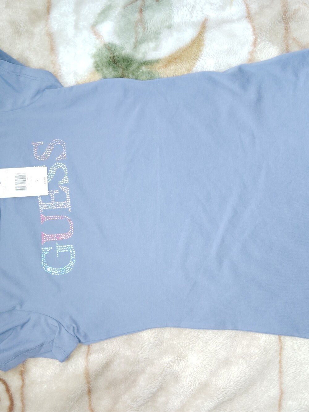 GUESS Girls' Light Blue Logo Tee
